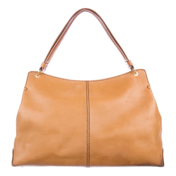 Tod's Tan Leather Shoulder Bag with Curved Handle - Picture 4 of 7